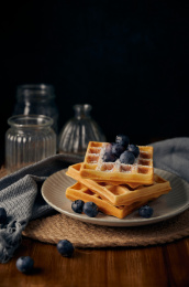 蜂蜜蓝莓华夫饼