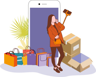 直播带货概念矢量插画