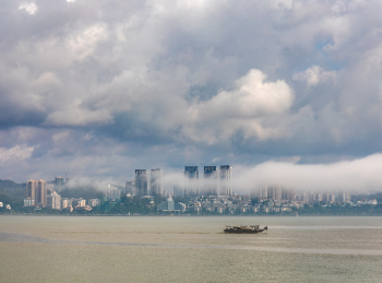 中国珠海滨海城市海岸风光