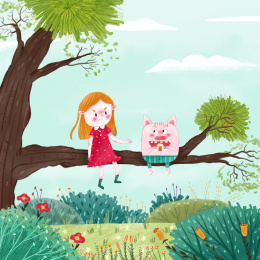 与宠物猪的野餐