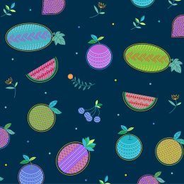 小清新矢量无缝深色水果饮品蛋糕包装元素