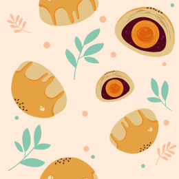 无缝拼接蛋黄酥图案