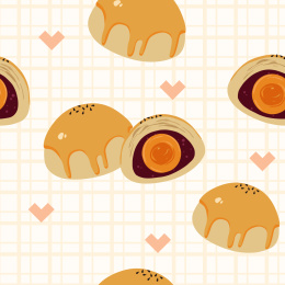无缝拼接蛋黄酥图案