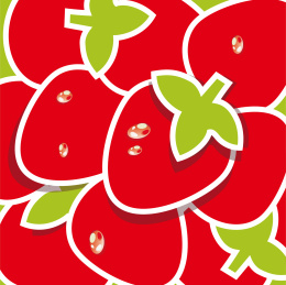 草莓水果重复平铺无缝背景手绘插画