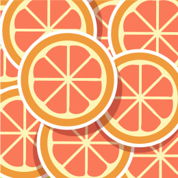 柠檬粉色水果重复平铺无缝背景手绘插画