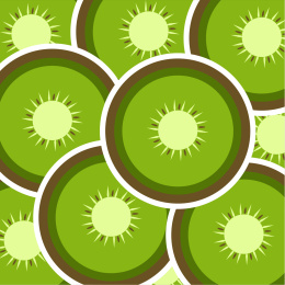 猕猴桃水果重复平铺无缝背景手绘插画