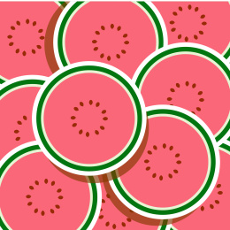 粉色西瓜水果重复平铺无缝背景手绘插画