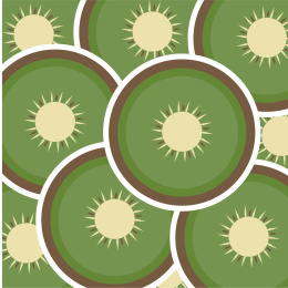 猕猴桃-水果重复平铺无缝背景手绘插画