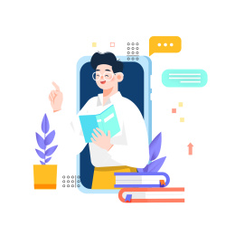 老师讲课矢量插画