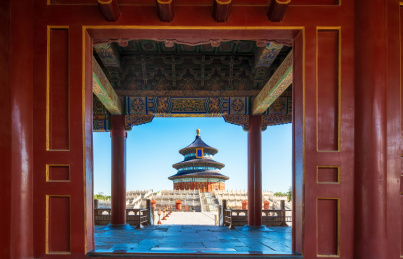 北京天坛公园祈年殿古建筑风光