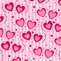 粉红色爱心图案竖条纹背景无缝矢量插画