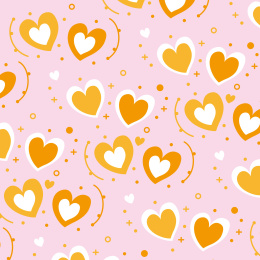 金色爱心棉花糖图案无缝矢量插画