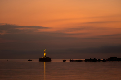 珠海渔女美丽黎明