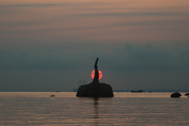 珠海渔女美丽黎明