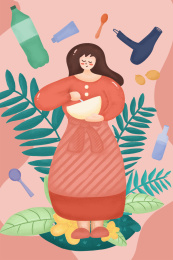 正在打蛋的女人