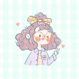 粉绿色背景下的长发女孩