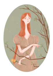 复古小姐姐半身像