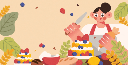 烘焙扁平化人物插画