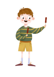 吃糖葫芦的小男孩