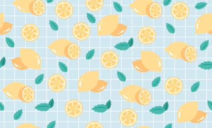 潮流可爱柠檬无缝插画