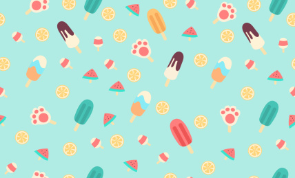 潮流可爱冰淇淋无缝插画