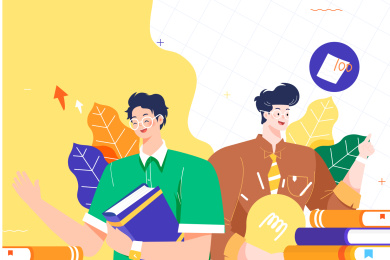 老师指导学习矢量插画