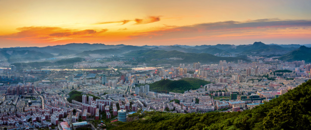 中国辽宁本溪日暮风光