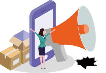 网红直播带货造假宣传插画