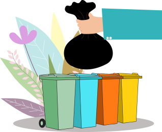 垃圾分类概念插画
