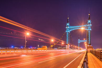 哈尔滨阳明滩大桥建筑夜景