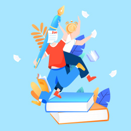 跳跃的人矢量插画