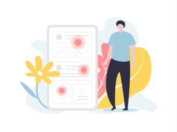 商务男生和手机数据图片