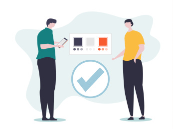 两位商务人士在讨论