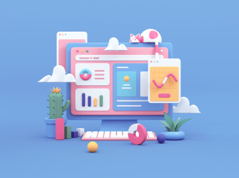 数据分析网站3D插画