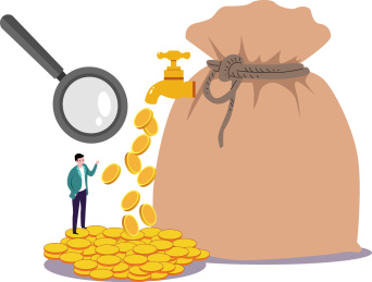 严查偷税漏税金融概念插画