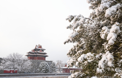  雪后的故宫角楼