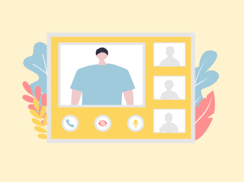 男生在视频聊天