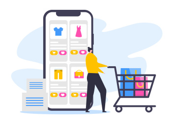 一个女生在网上购物