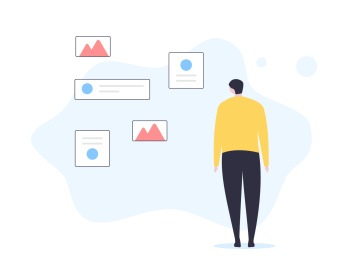 男人在看图片信息