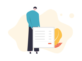 一个男人在创建简历