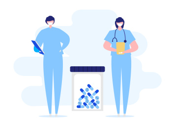 两个医生和药瓶