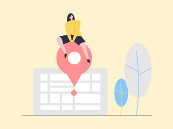 女生在导航搜索地址