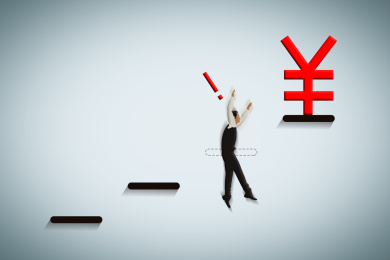 商务人士掉落陷阱