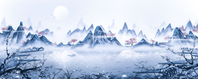 水墨山水风景画