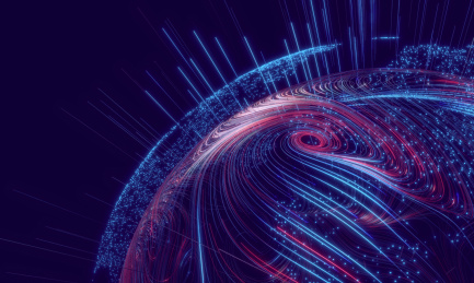 科技线条组成的星球，网络连线