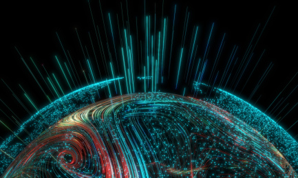 科技线条组成的星球，网络连线