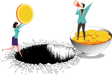 非法吸储金融概念插画