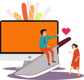 网络相亲概念插画