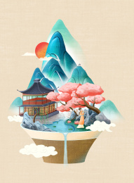 微观国风场景之黛玉葬花