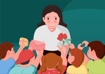 学生祝老师节日快乐